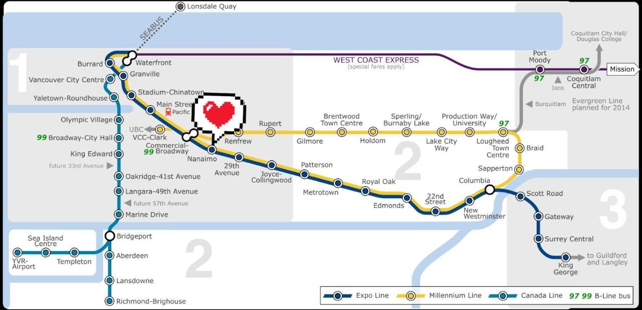 Rare Find Exquisitely New Quiet & Safe Skytrain Home فانكوفر المظهر الخارجي الصورة
